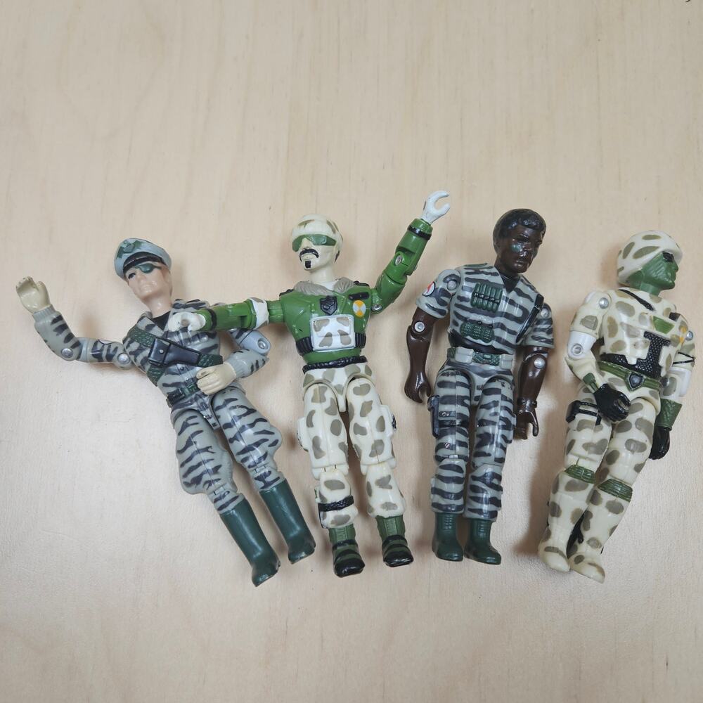 Lot of 4 Vintage Articulated Lanard The Corps Action Figures 1986-1998 Military